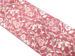 アンティーク　花更紗模様織り出し名古屋帯（着用可）